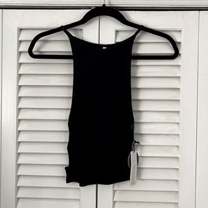 Black crop top with side cut outs!
